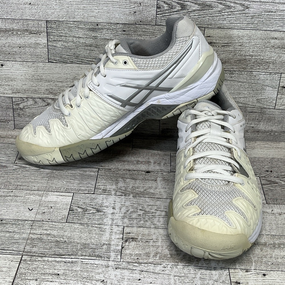 Asics E550Y White Silver Sneakers Women Size 8